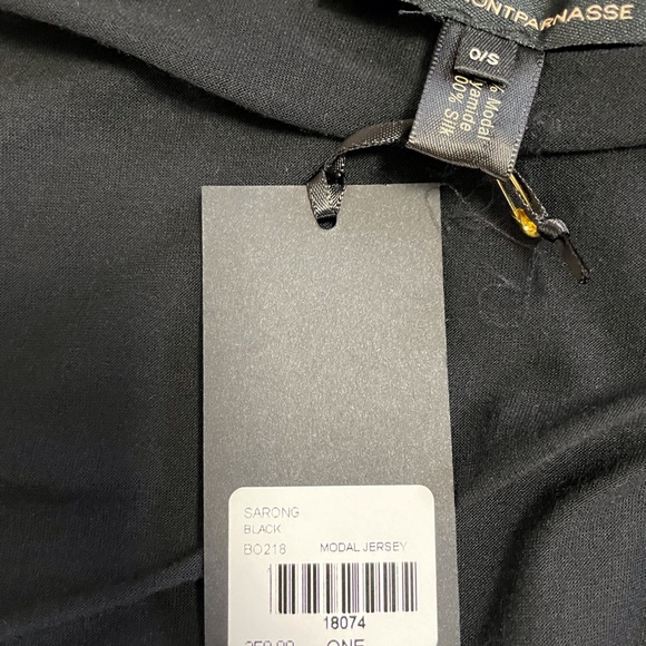 NWT New Kiki de Montparnasse Black Sarong Silk Modal Jersey Swim Cover-up - Picture 6 of 8